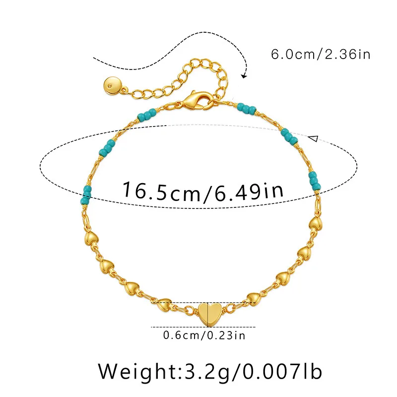 Heart Chain & Bead Bracelet 